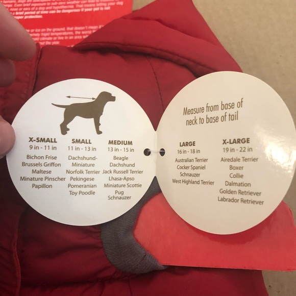 Luv gear Other Luv Gear Red Puffer Coat For Dog With Cold Alert